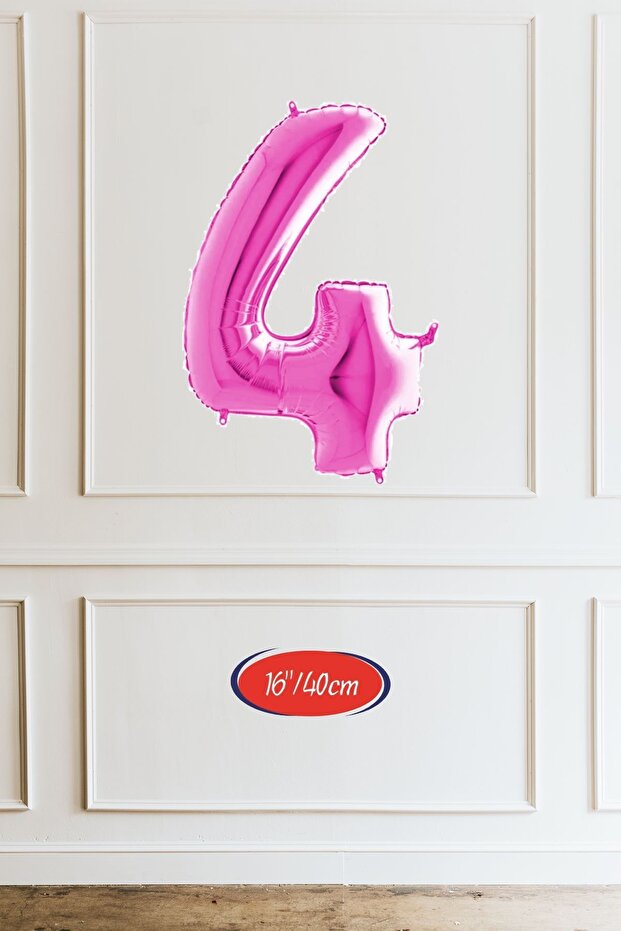 4 Years Old Pink Balloon 16 Inch Pink Number Balloon