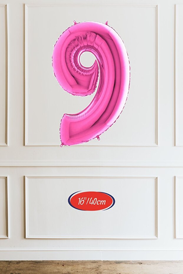 9 Years Old Pink Balloon 16 Inch Pink Number Balloon