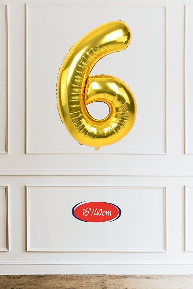 6 Years Old Gold Balloon 16 Inch Gold Number Balloon