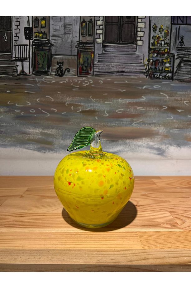Murano Üfleme El Yapımı Cam Elma Biblo - 1