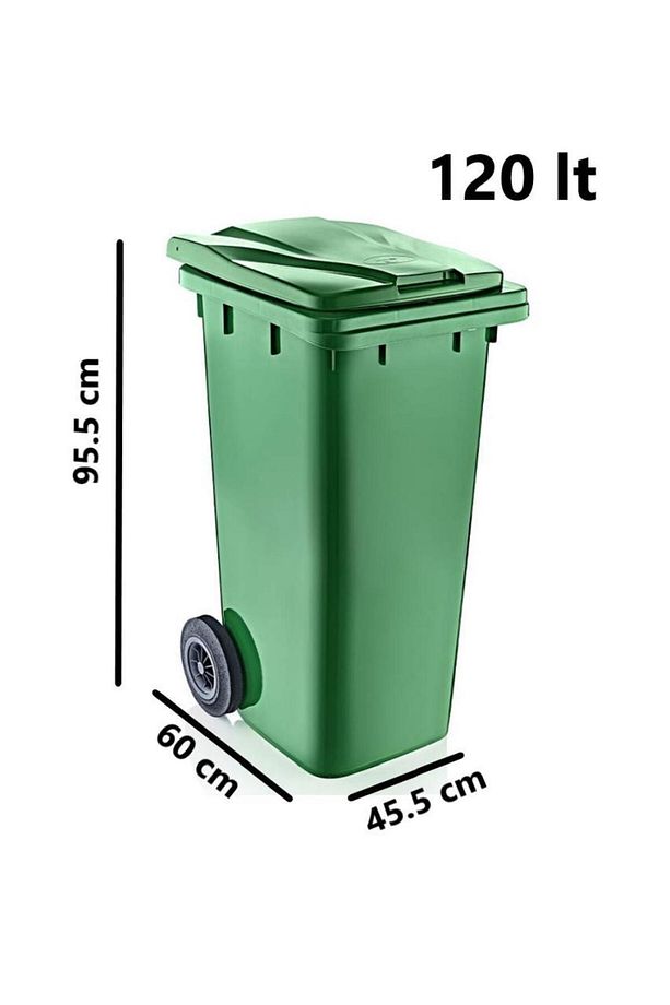 Sy-6506 Eko Tekerlekli Kapaklı Plastik Çöp Konteyneri 120 Lt - 2