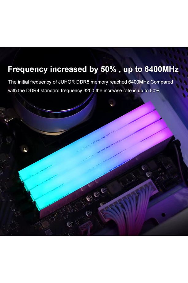 32GB DDR5 RGB 6400MHz (2X16) CL38 1.25V Dimm Ram 1.2V Hynix XMP JUHOR Masaüstü Bilgisayar Ram - 5