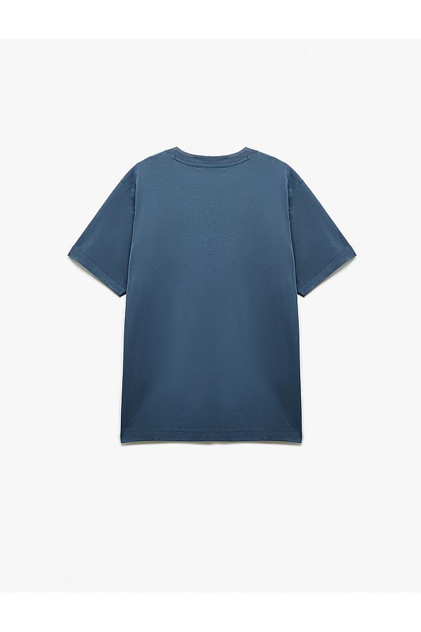 Bisiklet Yaka Pamuklu Regular Fit Kısa Kollu Basic Tişört - 4