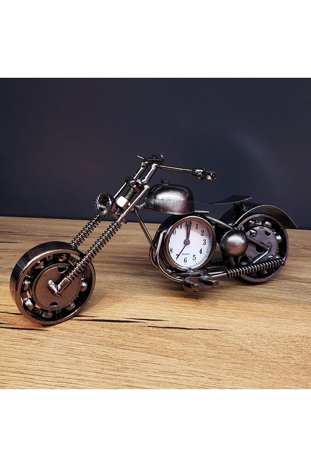 El yapımı Metal Motorsiklet Motor Masa üstü hediyelik dekor ofis eskitme saat - 1