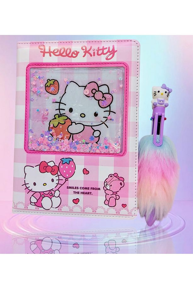 Hello Kitty Hatıra Defteri Simli Sulu Pullu Defter 6 Renk Yazabilen Kalem Hediyeli Set Karne - 3
