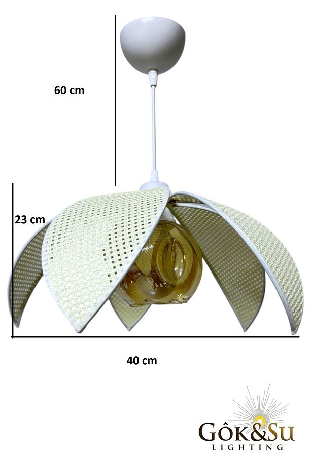 Rattan Pervane Model Sarkıt Avize Salon Oturma Odası Hol Antre Mutfak - 7