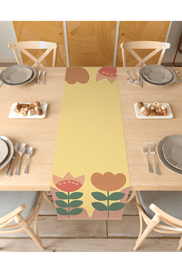 Floral Bohemian Pattern Custom Design Runner Digital Printed Decorative Tablecloth Stylish Home Decor
