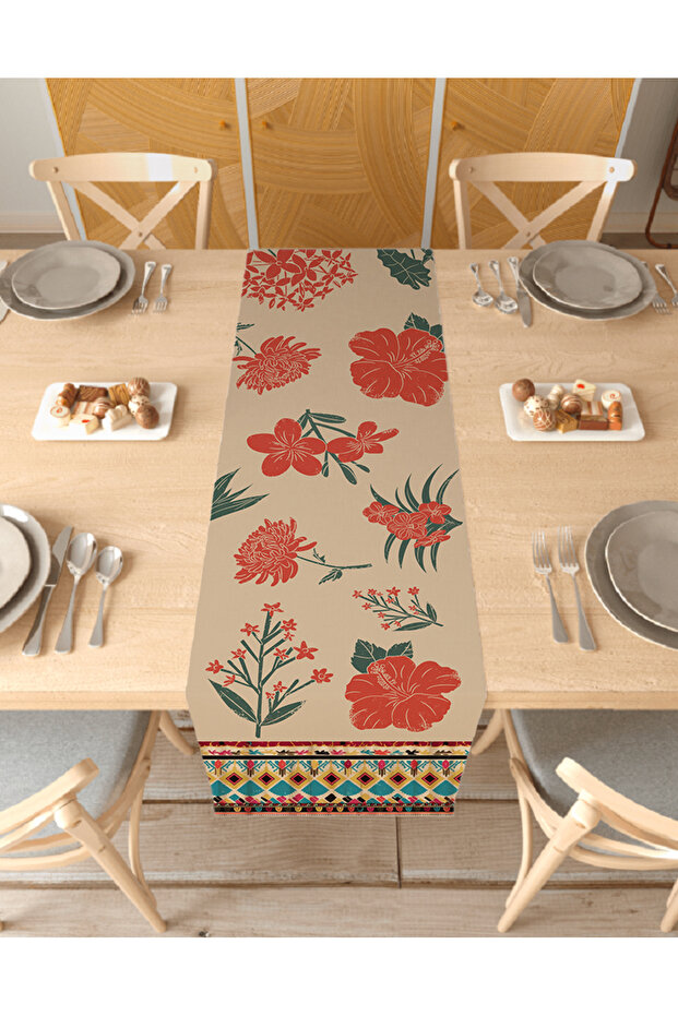 Ethnic Antique Bohemian Patterned Special Design Runner Digital Printed Decorative Tablecloth Home Decoration