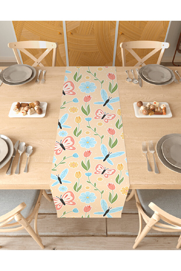 Flower Bohemian Patterned Special Design Runner Digital Printed Decorative Tablecloth Modern Home Decoration