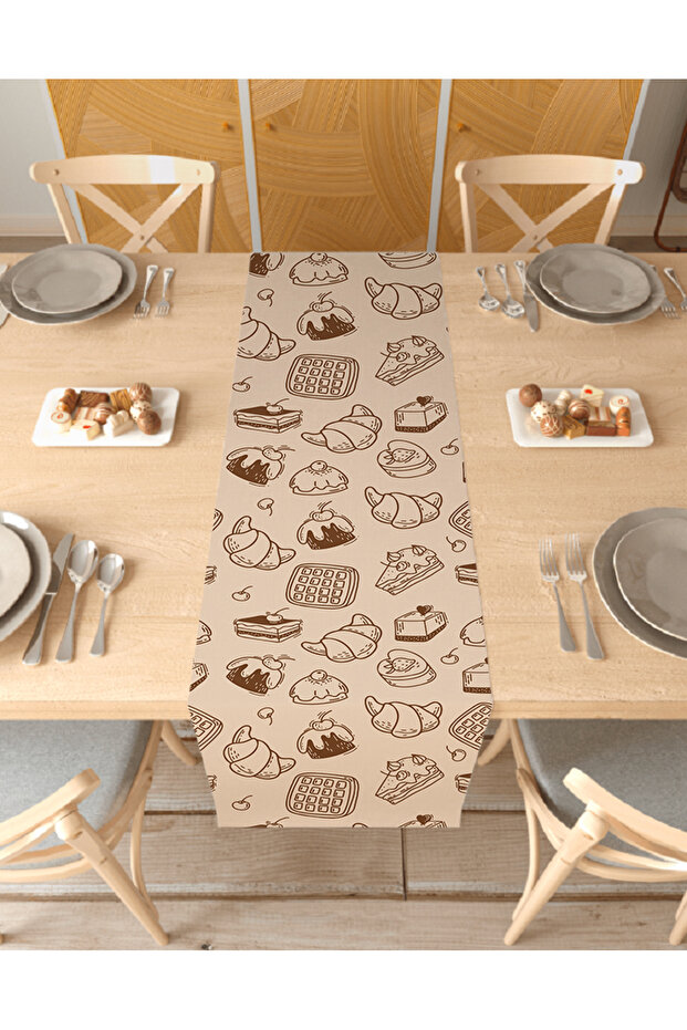 Coffee Coffee Bohemian Patterned Special Design Runner Printed Decorative Tablecloth Modern Home Decoration