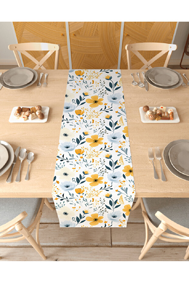 Flower Bohemian Patterned Special Design Runner Digital Printed Decorative Tablecloth Modern Home Decoration