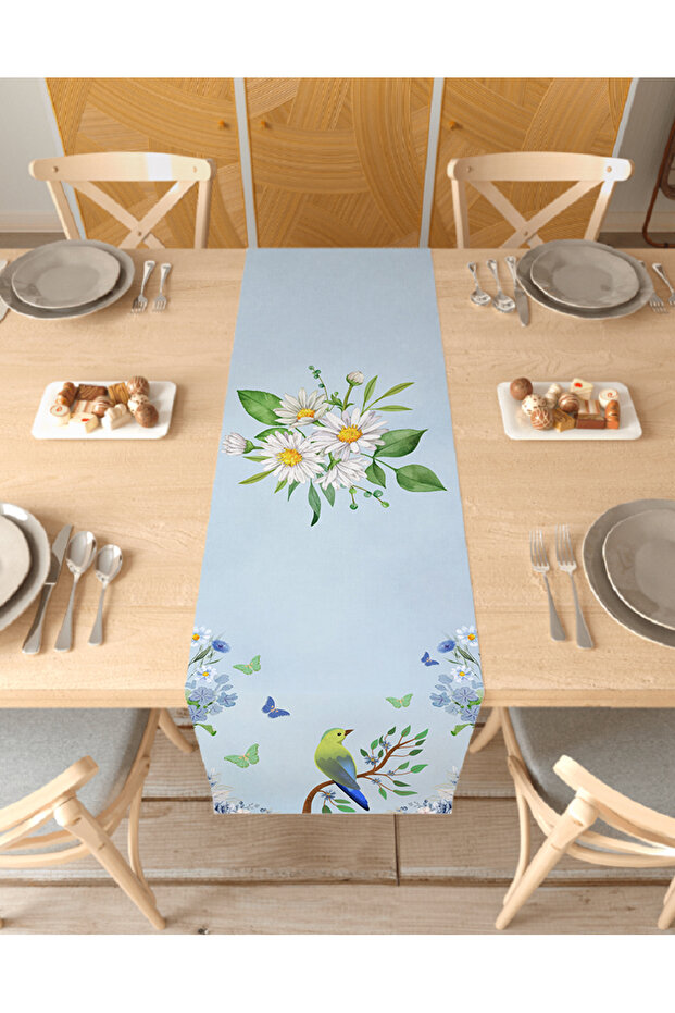 Daisy Flower Bohemian Patterned Special Design Runner Digital Printed Decorative Table Cloth Home Decor