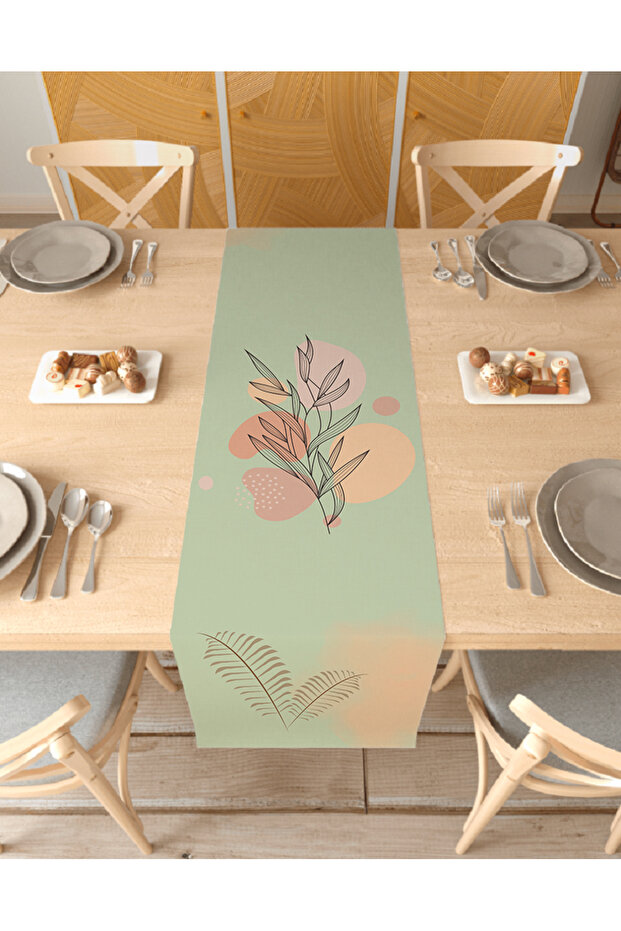 Floral Bohemian Pattern Custom Design Runner Digital Printed Decorative Tablecloth Stylish Home Decor
