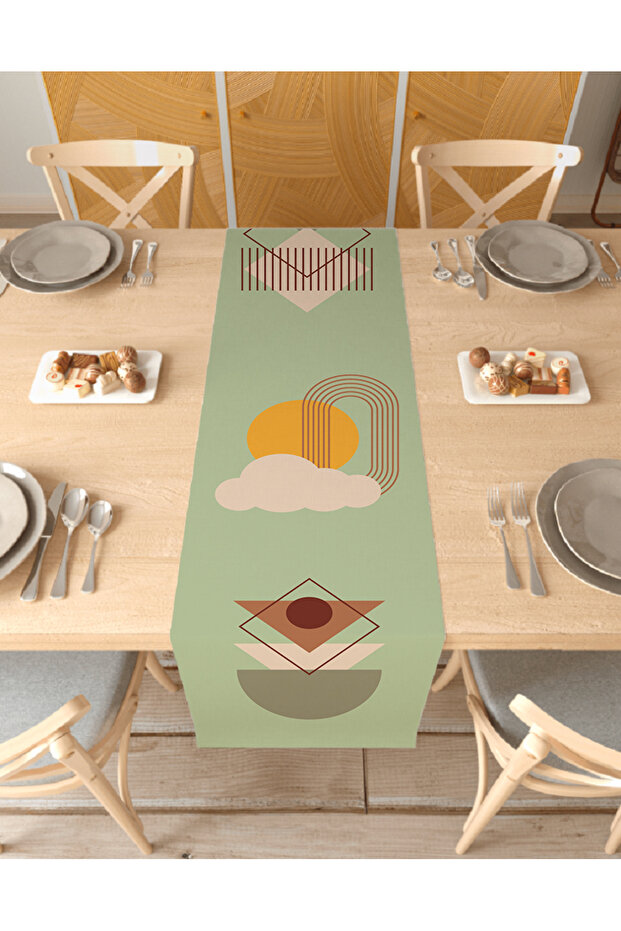 Vase Flower Bohemian Pattern Special Design Runner Printed Decorative Beige Tablecloth Modern Home Decoration
