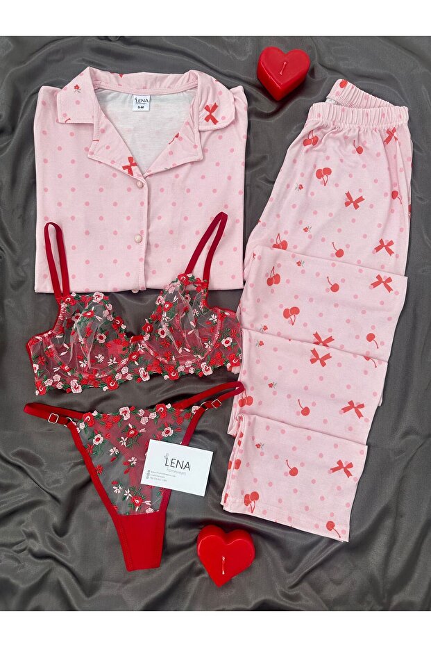 Cherry Bomb Four Short Sleeve Pajama Set