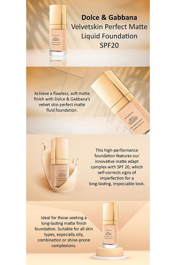 Dolce Gabbana Velvetskin Matte Foundation Spf30 Desert 340 (30ML) - 3