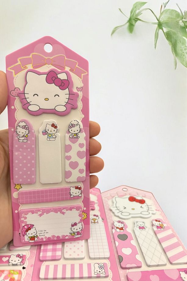 Hello Kitty Figürlü Sevimli Postit Yapışkanlı Not Seti Sanrio Postit - 1