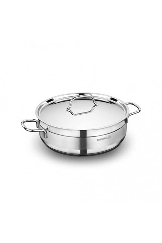 Korkmaz 18/10 Stainless Steel Pot, Made in Turkey, Alfa Low, 28 cm, A1027