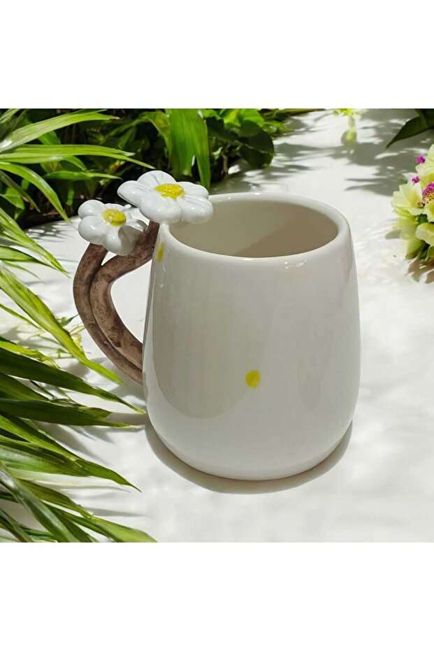 Handmade Daisy Special Design Ceramic Coffee Mug Mug Cup 400 ml