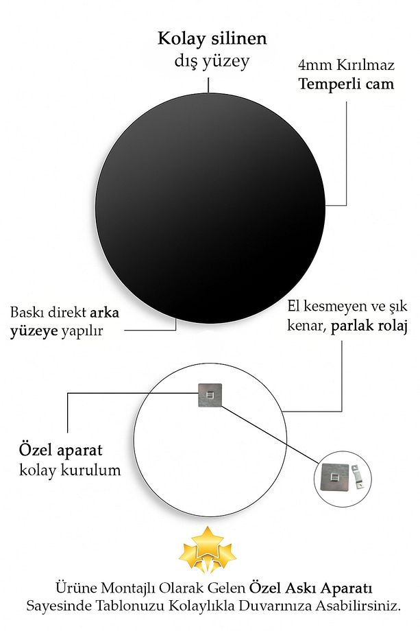 ALTIN LOTUS ÇİÇEĞİ ULRTA CANLI RENKLER KIRILMAZ LÜKS MODERN YUVARLAK CAM TABLO EV HEDİYESİ - 7