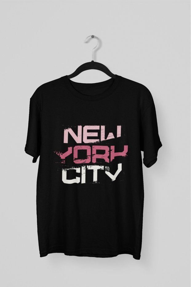Men/Women -New York City- Transfer Printed Round Neck Short Sleeve Tee
