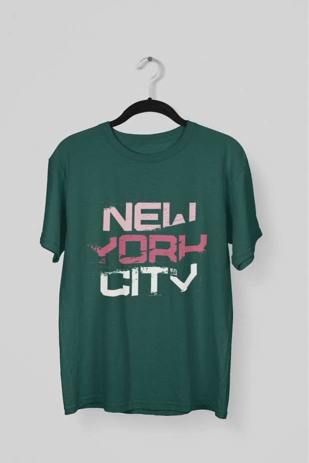 Men/Women -New York City- Transfer Printed Round Neck Short Sleeve Tee