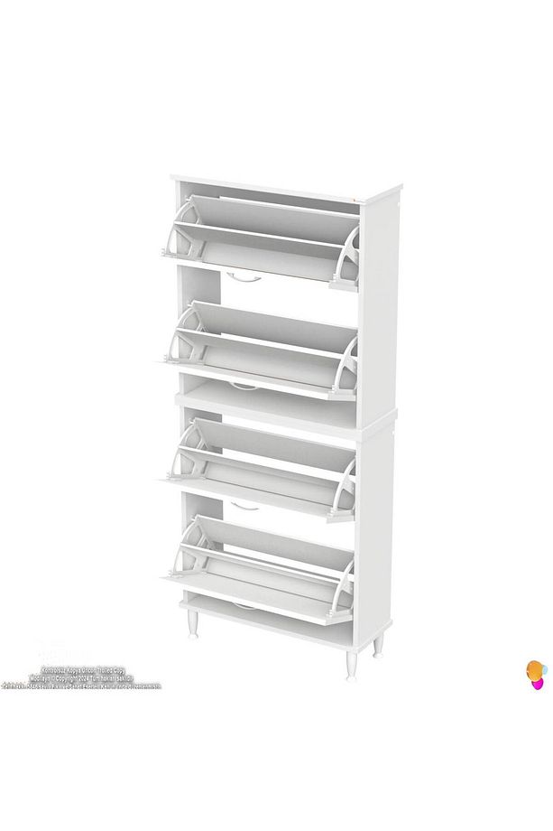 Umay' 2 Li Kapı Önü 72 X 160 X 25,5 Cm’ Lik 4 Düşer Kapak 8 Göz Bölmeli Ayakkabılık - 7