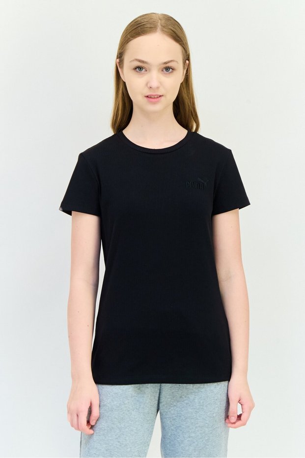 Women Sportswear Fit Short Sleeves Outdoor T-Shirt, Black