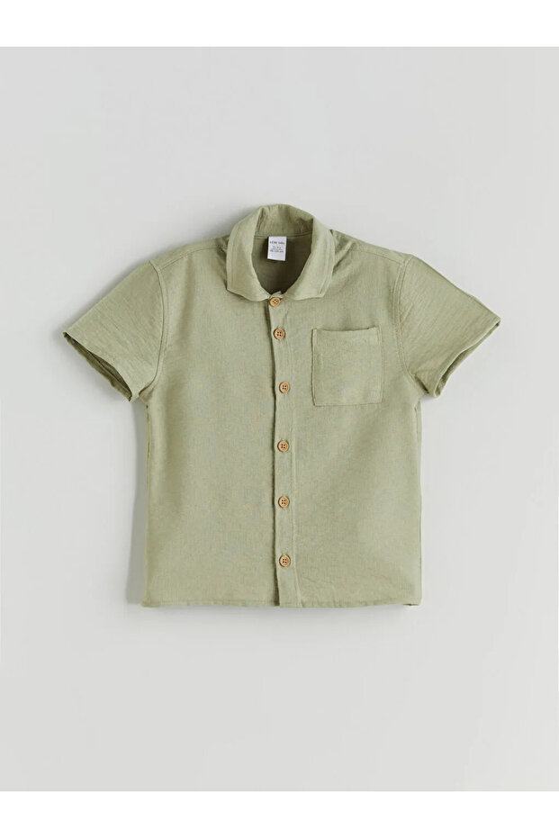 LCW baby Yeşil Basic Erkek Bebek Gömlek ve Şort 2'li - 2