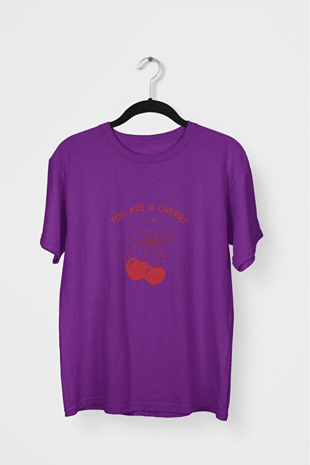 Men/Women -You Are a Cherry- Transfer Printed Round Neck Short Sleeve Tee
