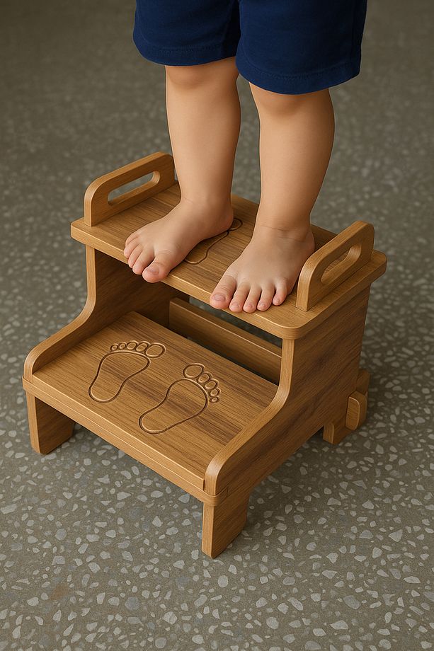 Mdf Basamak Tabure Çocuk Bebek Banyo Wc Lavabo Merdiven Yükseltici - 2