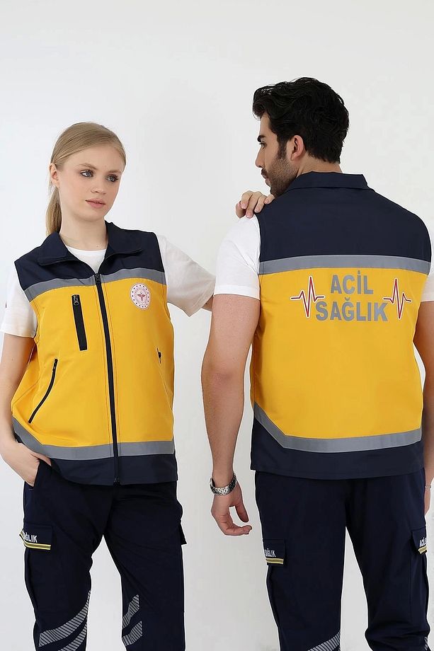 112 Unisex Yazlık Yelek - Sarı - 3