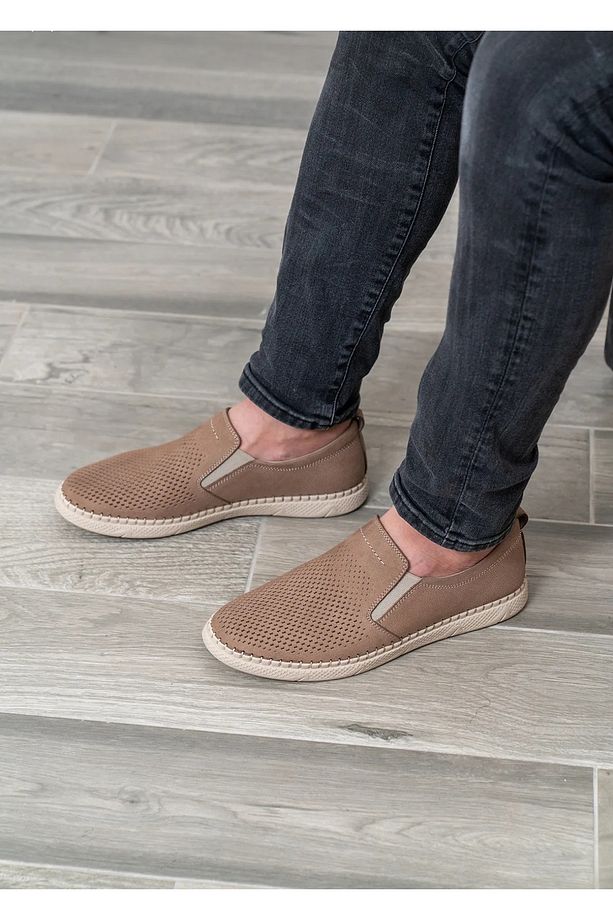 Erkek Hakiki Deri Ayakkabı, Günlük Ayakkabı, Yazlık Ayakkabı , Loafer Ayakkabı vizon - 3