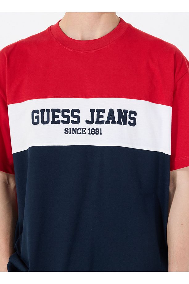 Jeans Bisiklet Yaka Desenli Çok Renkli Erkek T-Shirt M5GI45K8FQ4F7TW GJ SS CN OS HORIZO - 4