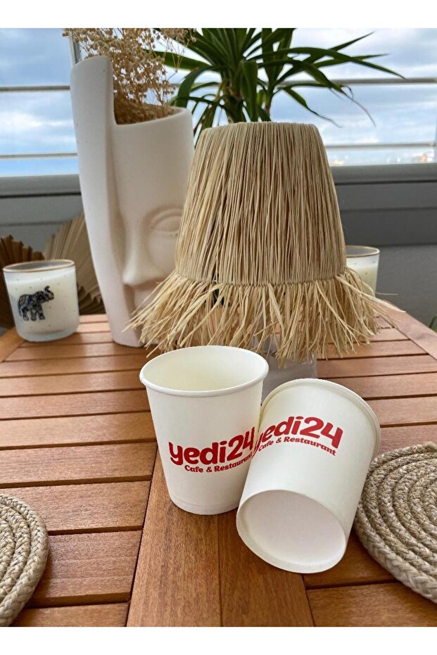 Logo Baskılı 100 Adet 7 Oz Karton Bardak - 2