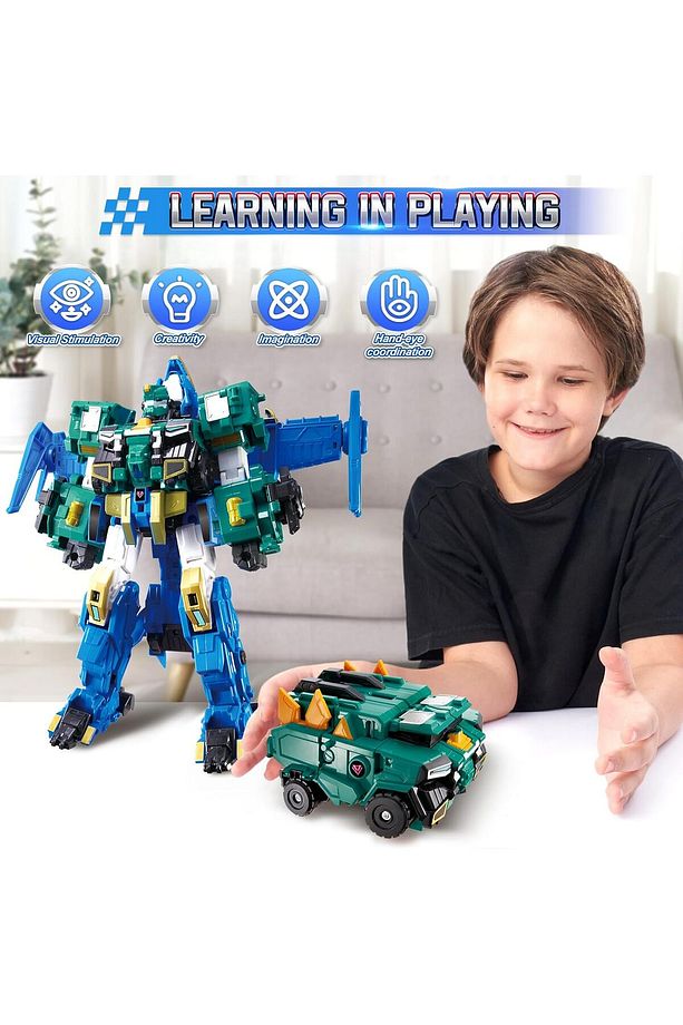 Dinoster Heroes Stego Blast Wing Dönüştürülebilir Büyük Robot Figür - 2