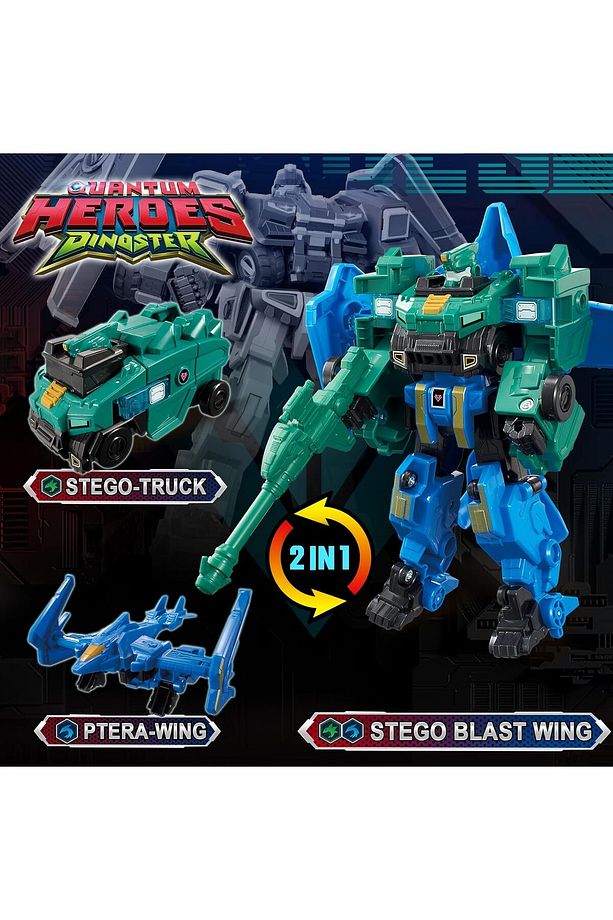 Dinoster Heroes Stego Blast Wing Dönüştürülebilir Büyük Robot Figür - 3
