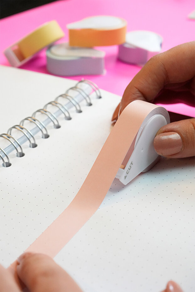 Pink 15mm X 5m Offset Paper Tape