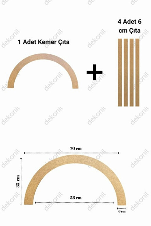 Pinterest İskandinav MDF Oval Duvar Çıtası 70*235cm (1 Adet) - 4