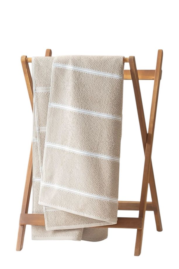 Sidonie %94 Pamuk %6 Polyester Banyo Havlusu - Bej - 70x140 cm - 430 gr/m² - 1