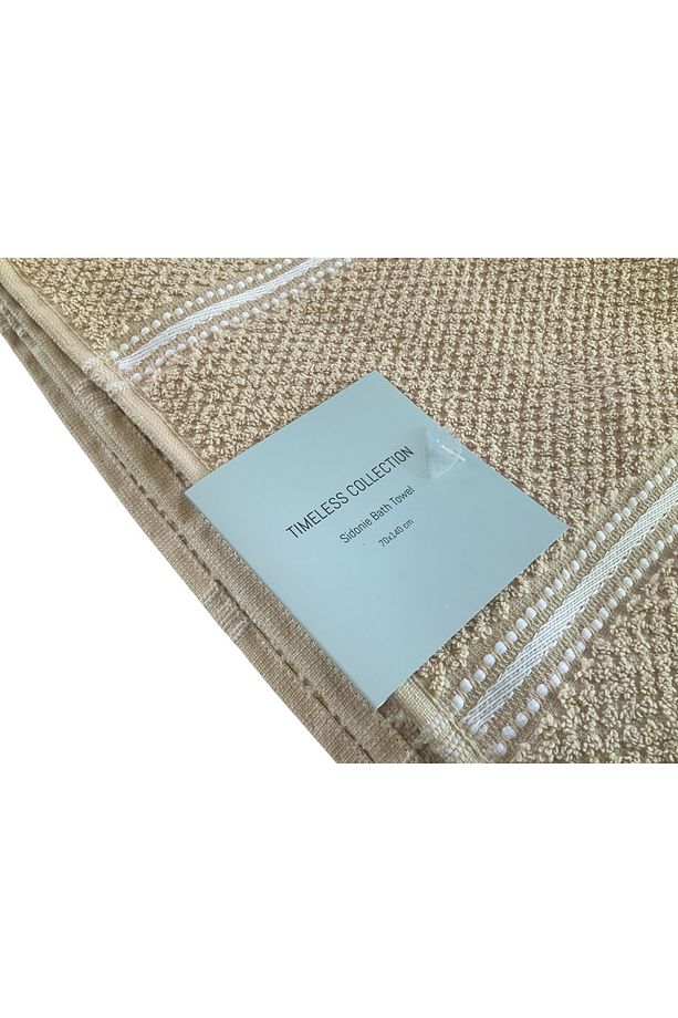 Sidonie %94 Pamuk %6 Polyester Banyo Havlusu - Bej - 70x140 cm - 430 gr/m² - 3