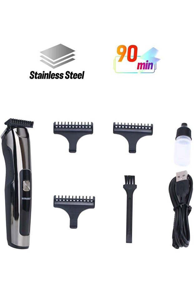 Rechargeable Hair Clipper with Stainless Steel Blade for Easy Cutting
