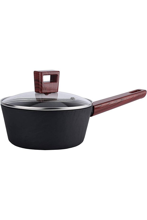 AMERCOOK ROCKSTONE مقلاة بغطاء 18 يد أحمر - 1