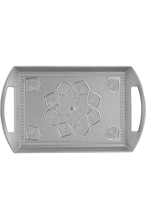 Rectangular Serving Tray, Silver Color - 1