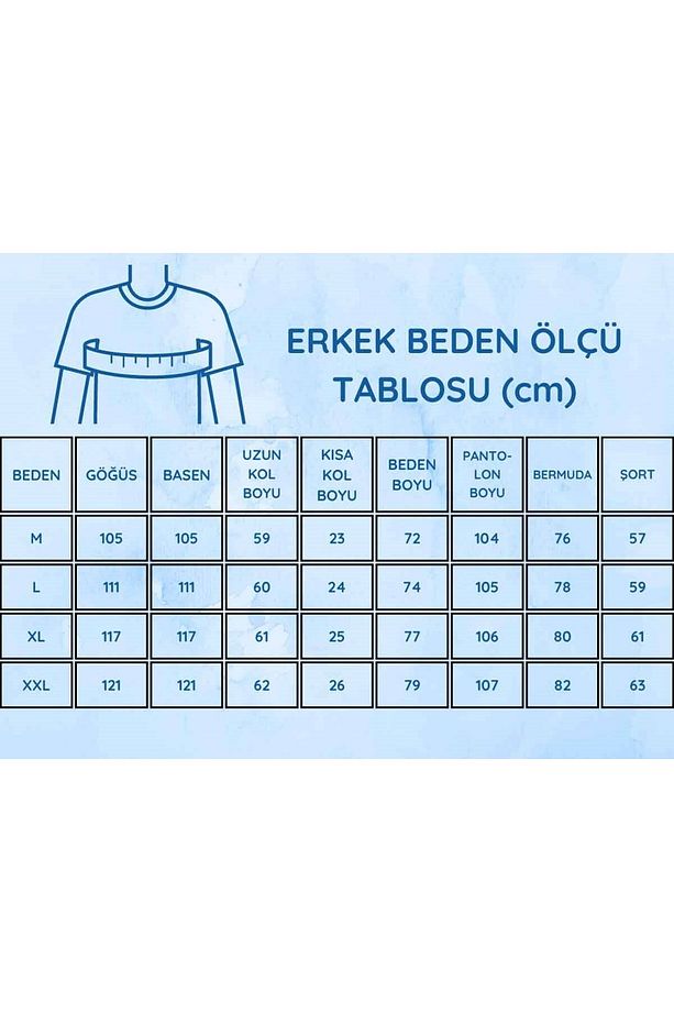 Erkek Bisiklet Yaka Düğmesiz %100 Pamuk Atlet Sporcu Kol Cepli Şortlu Pijama Takımı - 4