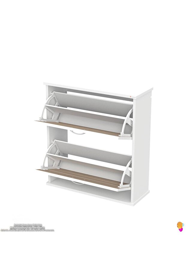 UMAY Asma Kapı Önü 72 x 78 x 25,5 cm’ lik 2 Düşer Kapak 4 Göz Bölmeli Ayakkabılık - 7