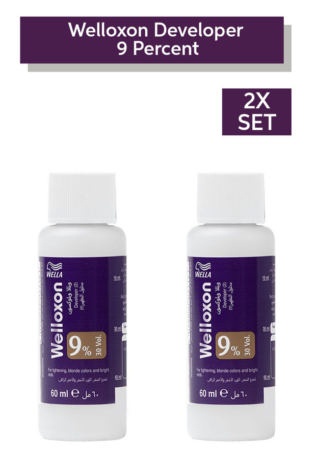 Welloxon Developer 9% - Professional Hair Color Developer For Lightening Blonde Red Shades - 60ml X2
