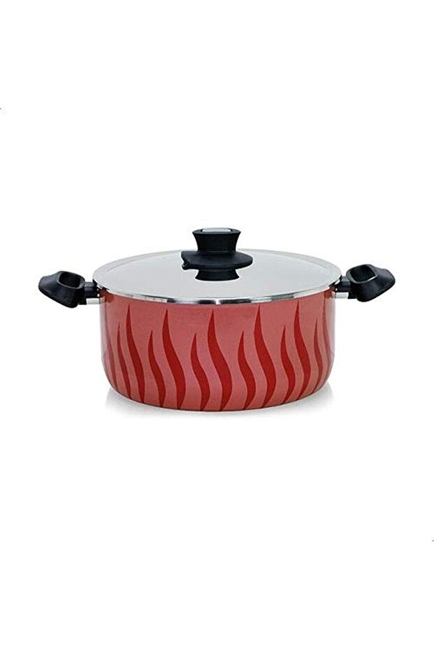 قدر طهي متعدد الخامات - أحمر - 1