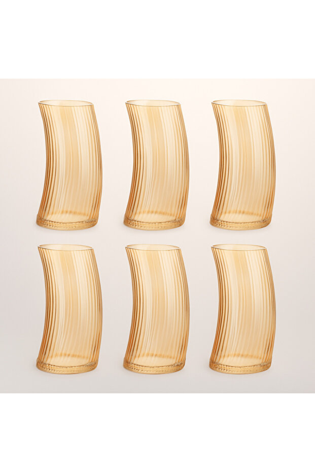 مجموعة مشروبات غازية طويلة موديل Amber Oyster - 6 قطع