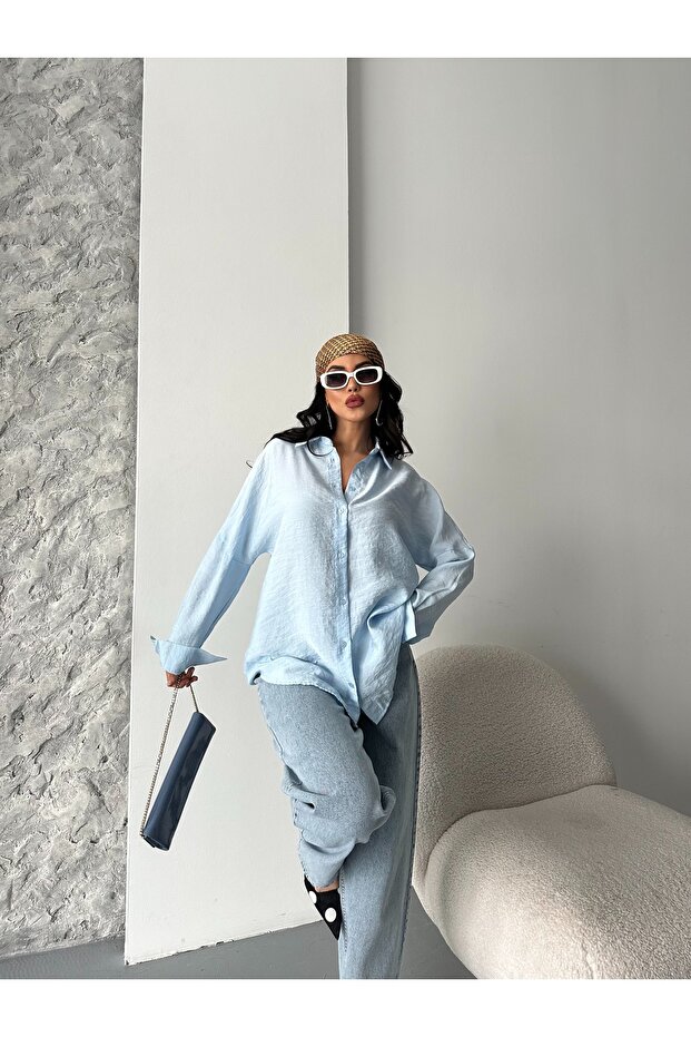 çizgili poplin gömlek - 3